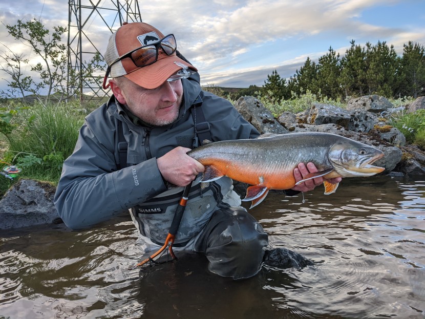 Lyn Davies with 7 pounds char, Iceland - Ceri Thomas